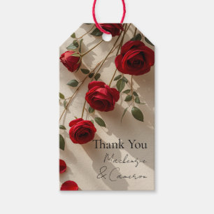 Etiquetas Para Regalos Rosas Rojas Romántico Nombre Personalizado