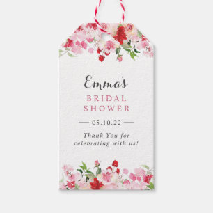 Etiquetas Para Regalos Rosas Rojas Rosadas Regalo de Aseo Nupcial Acuarel