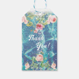 Etiquetas Para Regalos Rosas románticos y partículas gracias