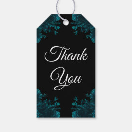 Etiquetas Para Regalos Rosas verde azulados Boda Gótico Negro Gracias