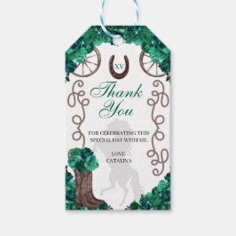 Etiquetas Para Regalos Rosas verdes occidentales Ranchero Quinceanera Eti