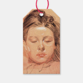 Etiquetas Para Regalos Rostro de una niña dormida (por Frantisek Kupka)