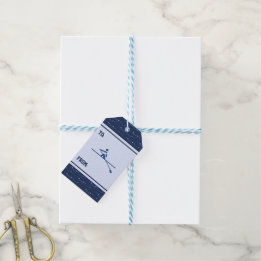 Etiquetas Para Regalos Rowing Oars blue patrón deportes personalizados