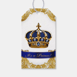 Etiquetas Para Regalos Royal Blue Gold Prince Baby Shower