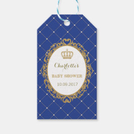 Etiquetas Para Regalos Royal Blue Gold Prince Baby Shower Favft Gift Etiq