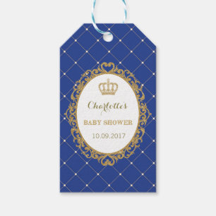 Etiquetas Para Regalos Royal Blue Gold Prince Baby Shower Favft Gift Etiq