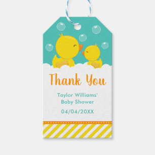 Etiquetas Para Regalos Rubber Ducky Baby Shower Yellow Green Gracias