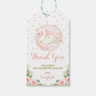 Etiquetas Para Regalos Rubor Gold Floral Swan Princess Birthday Favor