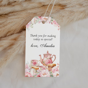 Etiquetas Para Regalos Rubor Pink Floral Tea Fiesta Gracias