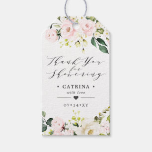 Etiquetas Para Regalos Rubor Pink Flowers Bridal Shower Gracias
