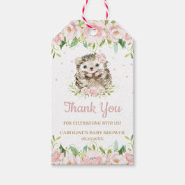 Etiquetas Para Regalos Rubor Rosado Floral Cute Hedgehog Gracias Por Favo