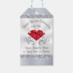 Etiquetas Para Regalos Ruby Boda a favor del aniversario o en cualquier o