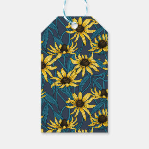 Etiquetas Para Regalos Rudbekia amarilla en la marina