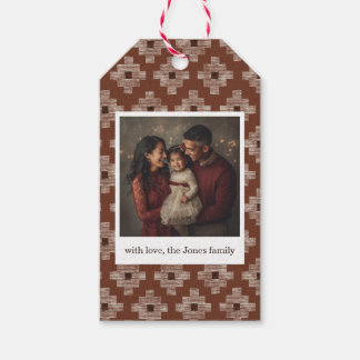 Etiquetas Para Regalos Rust Red Geometric Christmas Gift tag - 1 photo