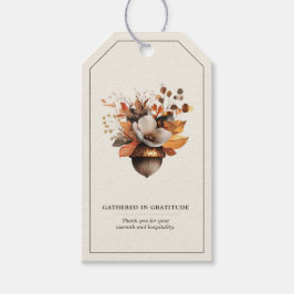 Etiquetas Para Regalos Rustic Acorn Floral Ivory Fall Gift & Favor Tag