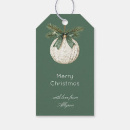 Etiquetas Para Regalos Rustic Brown Cream Green Ornament Christmas  