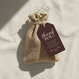Etiquetas Para Regalos Rustic Brown Monogram Wedding Thank You