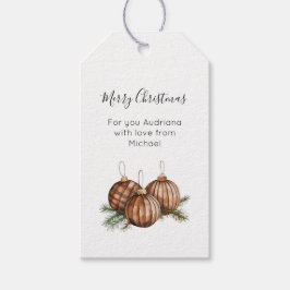 Etiquetas Para Regalos Rustic Brown Ornaments Christmas