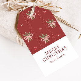 Etiquetas Para Regalos Rustic Christmas Bows Gift Tag