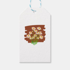 Etiquetas Para Regalos Rustic floral design on brown background