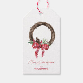 Etiquetas Para Regalos Rustic Grapevine Wreath Feliz Navidad