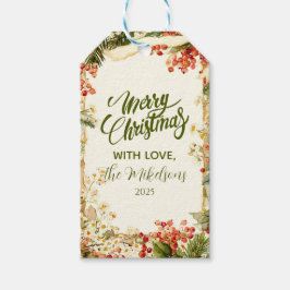 Etiquetas Para Regalos Rustic Holly Berry Navidades