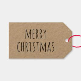 Etiquetas Para Regalos Rustic Kraft Feliz Navidad | Minimalista de vacaci
