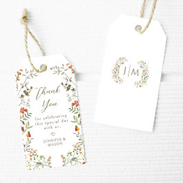 Etiquetas Para Regalos Rustic Meadow Wildflower Fall Wedding Gracias