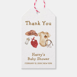 Etiquetas Para Regalos Rustic Modern Boho Western Cowboy Baby Shower