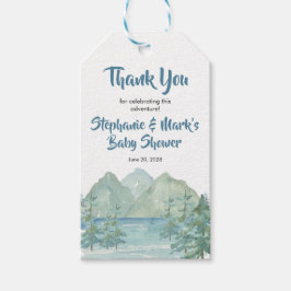 Etiquetas Para Regalos Rustic Mountains Watercolor Adventure Baby Shower