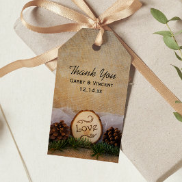 Etiquetas Para Regalos Rustic Pines Woodland Boda Gracias Por Favorecer E