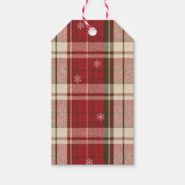 Etiquetas Para Regalos Rustic Red Tartan Snowflake Holiday Gift Tags