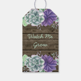 Etiquetas Para Regalos Rustic Succulent Watch Me Groing Baby Shower