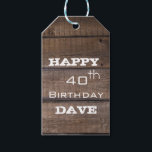 Etiquetas Para Regalos Rustic Wood 40th Birthday Personalized Gift Tag<br><div class="desc">Rustic Wood 40th Birthday Personalized Gift Tag</div>
