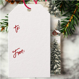 Etiquetas Para Regalos Rustic Woodland Winter Village Navidades