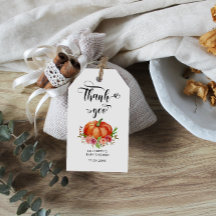 Rústica calabaza caída floral Baby Shower gracias