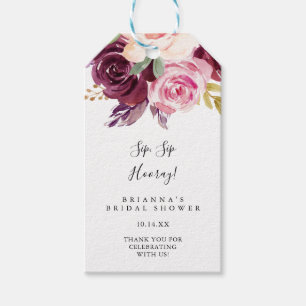 Etiquetas Para Regalos Rústica Floral Sip Sip Hooray Bridal Shower