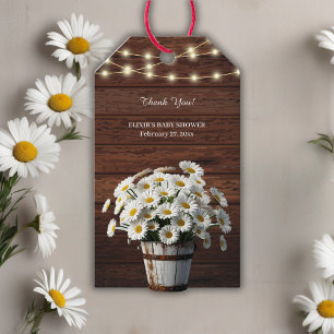 Etiquetas Para Regalos Rústica marejada de baldes en un Baby Shower en fl