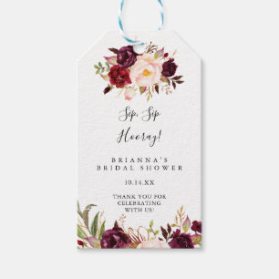 Etiquetas Para Regalos Rústico Boho Floral Sip Hooray Bridal Shower