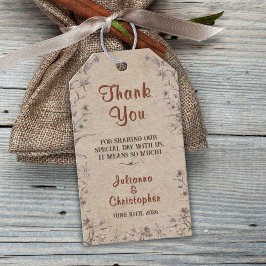 Etiquetas Para Regalos Rústico Boho Wildflowers Favor de la Boda Terracot