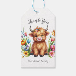 Etiquetas Para Regalos Rústico Cute Baby Highland Cow