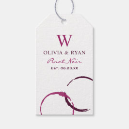 Etiquetas Para Regalos Rústico Favor De La Boda Del Vino De Borgoña