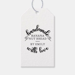 Etiquetas Para Regalos Rústico hecho a mano con amor Script productos hor