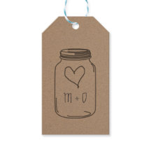 Rústico Kraft Paper Mason Jar Heart Boda