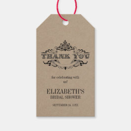 Etiquetas Para Regalos Rústico Kraft Vintage Frame Bridal Shower