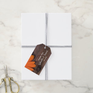 Etiquetas Para Regalos Rústico Naranja Daisy Country Barn Wedn Favor Etiq