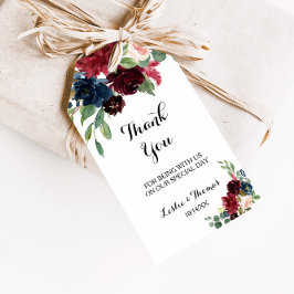 Etiquetas Para Regalos Rústico Otoño Deslumbrante Borgoña Gracias