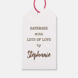 Etiquetas Para Regalos Rústico simple hecho a mano con mucho nombre de am