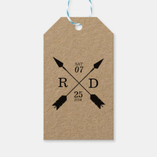 Etiquetas Para Regalos Rústico y bohemio Flecha cruzada Boda personal