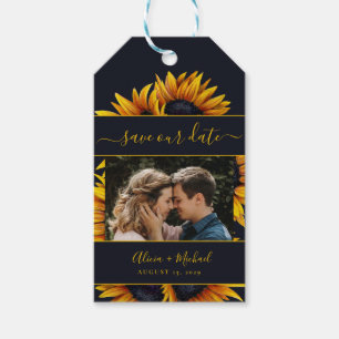 Etiquetas Para Regalos Rústico y moderno girasoles foto boda fecha para g